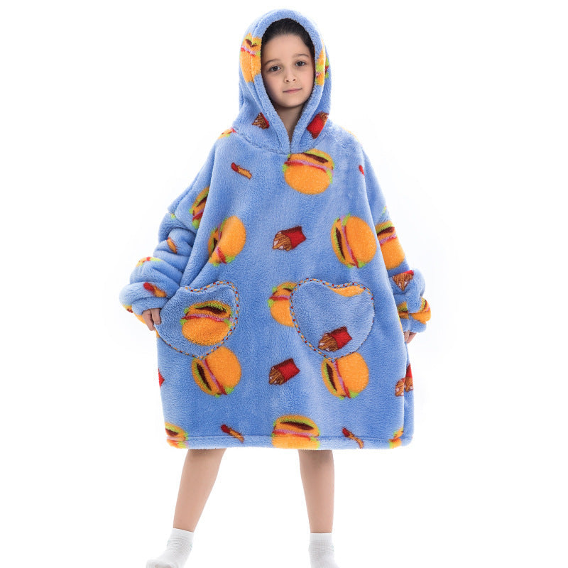Oversized Flanellen Thermische Pyjama Sweatshirt met Print voor Kinderen / Tieners
