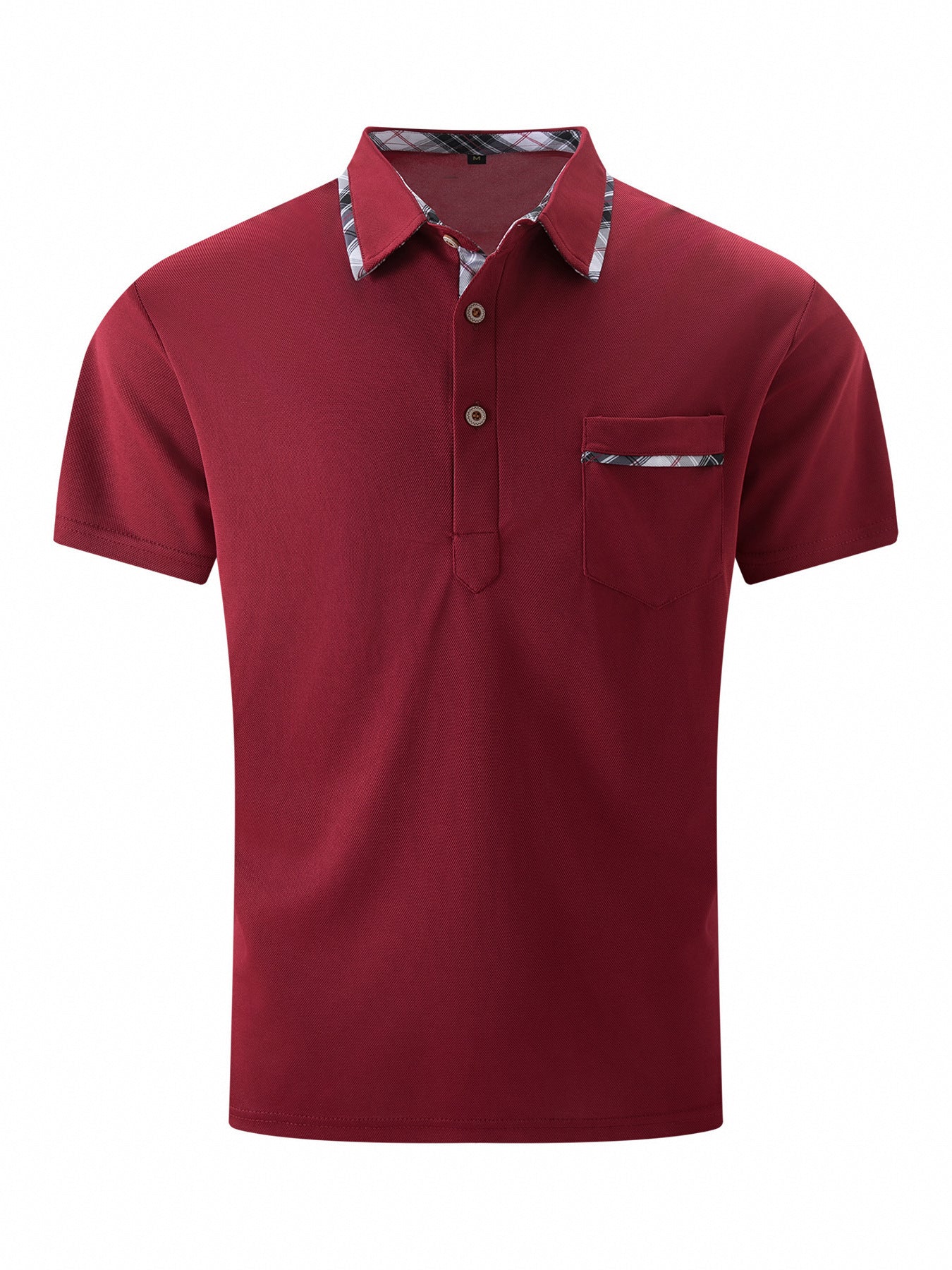 Amerikaanse Trendy Casual Knoopsluiting Revers Poloshirt met Korte Mouwen en Borstzak voor Heren