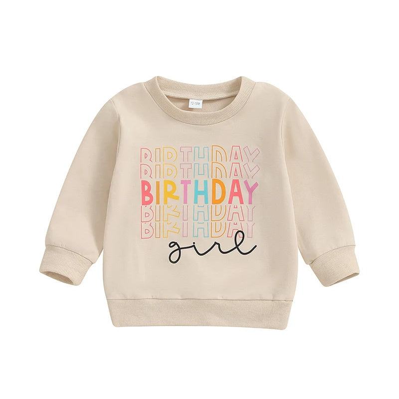 Casual Sweatshirt met Verjaardag Tekst voor meisjes