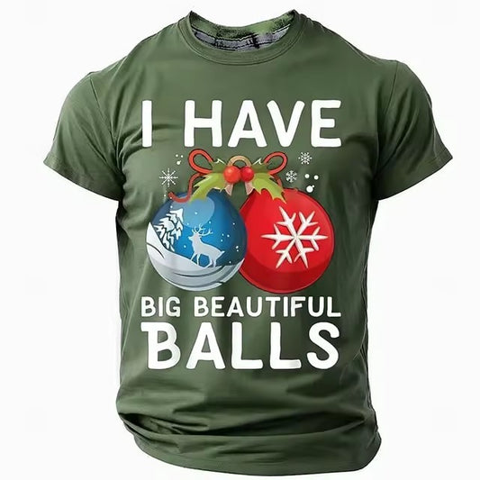 Kerstmis Casual Kerst Humor 3D-Bedrukte Ronde Hals T-shirt met Korte Mouwen voor Heren & Jongens