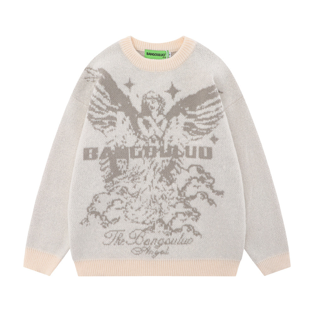 Amerikaanse Casual Standbeeld Engel Trui voor Dames