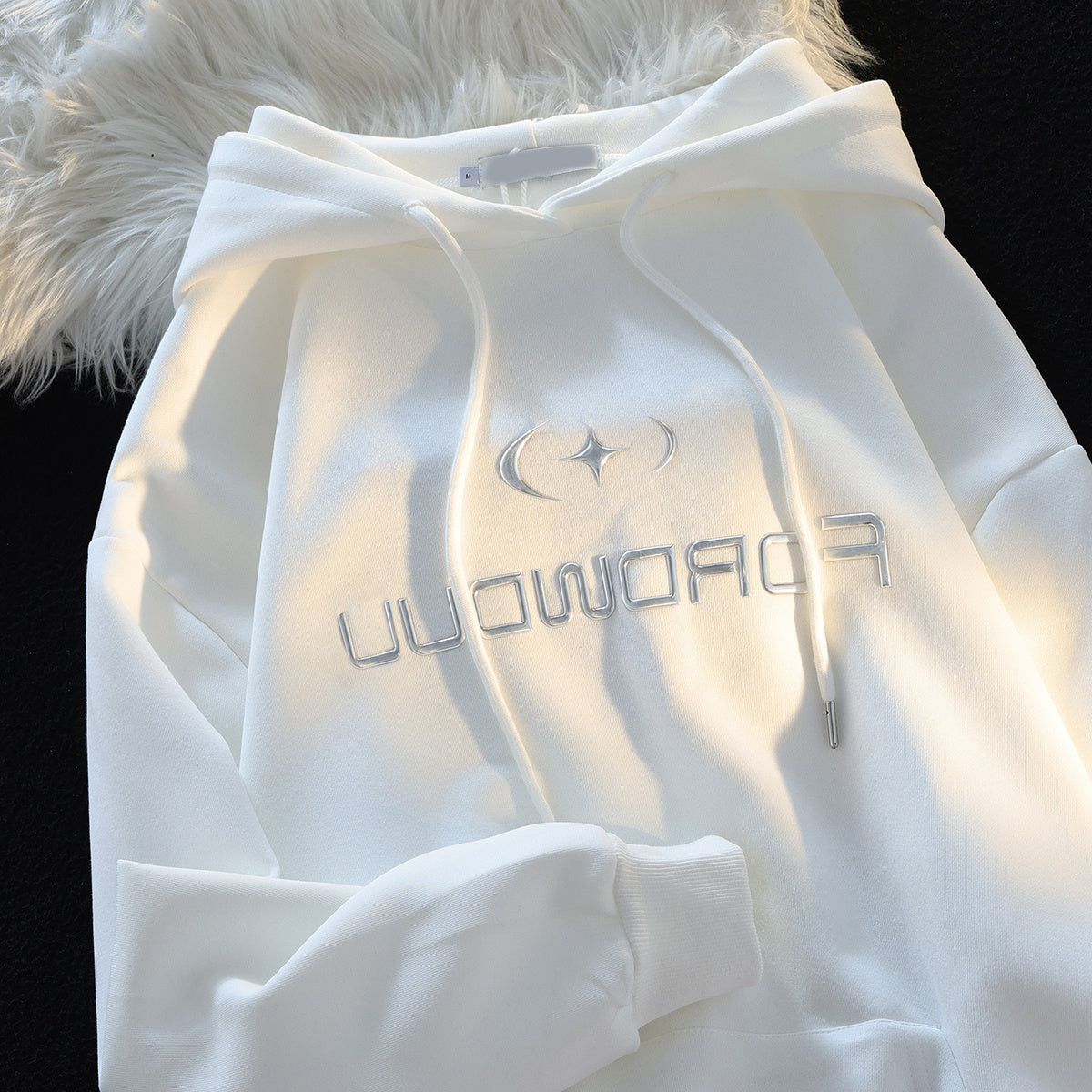 Retro high-end driedimensionale letter hoodie voor mannen en vrouwen