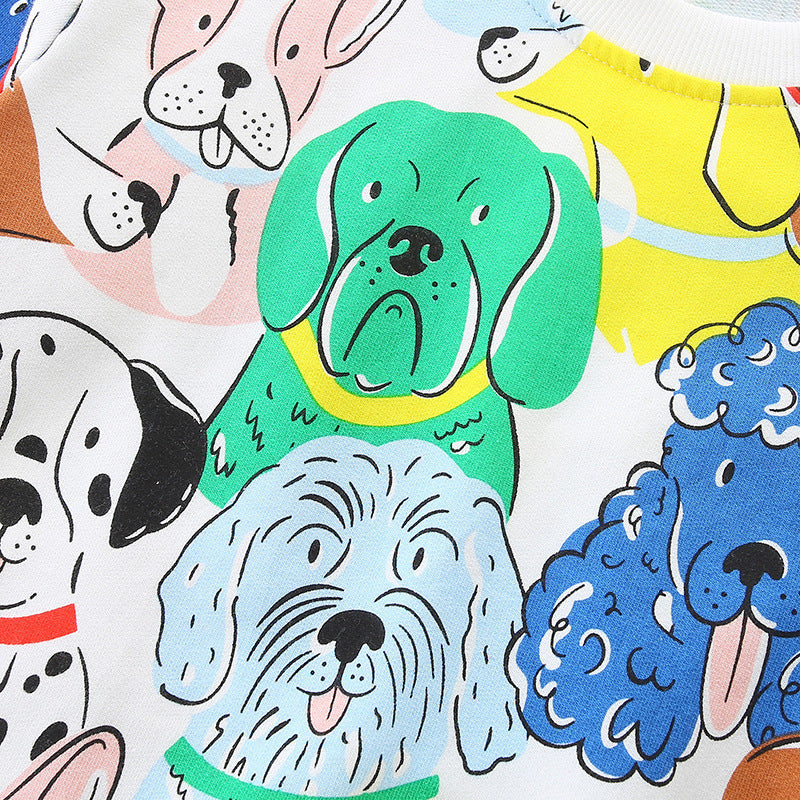 Kindersweatshirt met Cartoonprint in Europese en Amerikaanse stijl