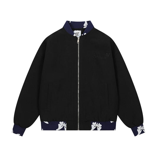 Amerikaanse Retro High Street Jacquard Weave Zip Jacket voor Dames & Plus-Size