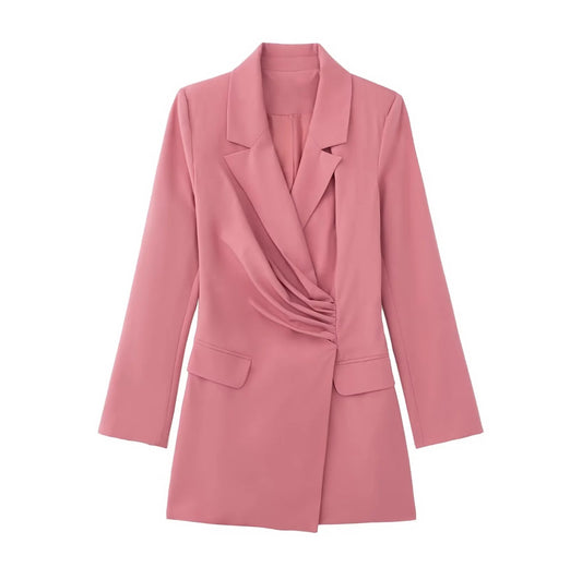 Elegante Grafische Kleur Blazer-Jurk voor Dames