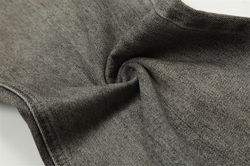 Distressed Retro Straight Jeans in Amerikaanse Stijl voor Heren & Jongens