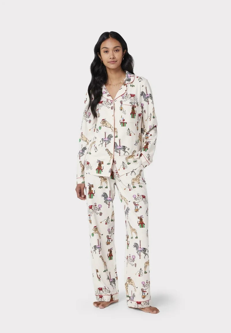 Kerstmis Stijlvolle Casual Bedrukte Kerstmisprint Huis/ Pyjama-outfit voor Dames & Meiden