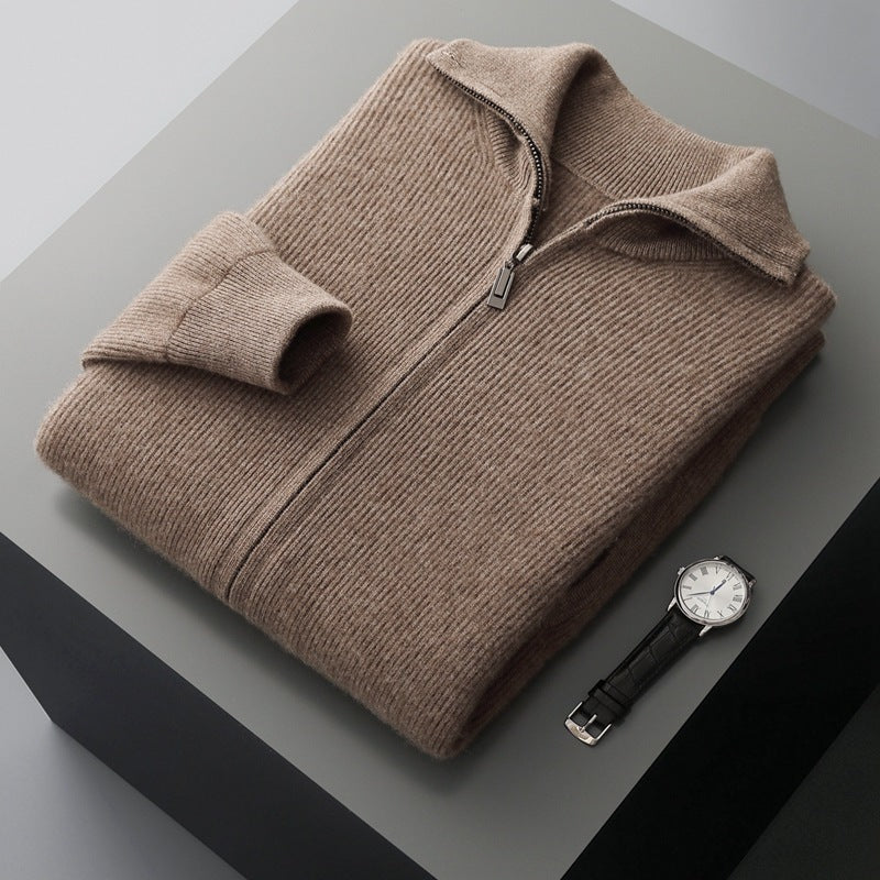 Casual Gebreide Trui-Cardigan van Wol met  in Australië Stijl voor Heren