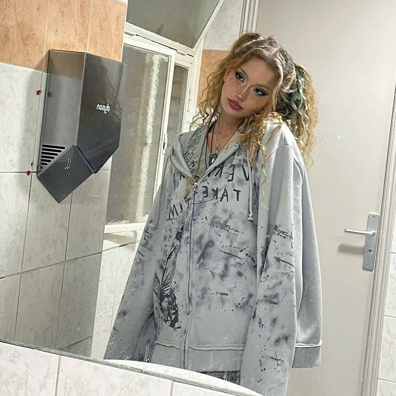 Gebreide vlinderprint  hoodie