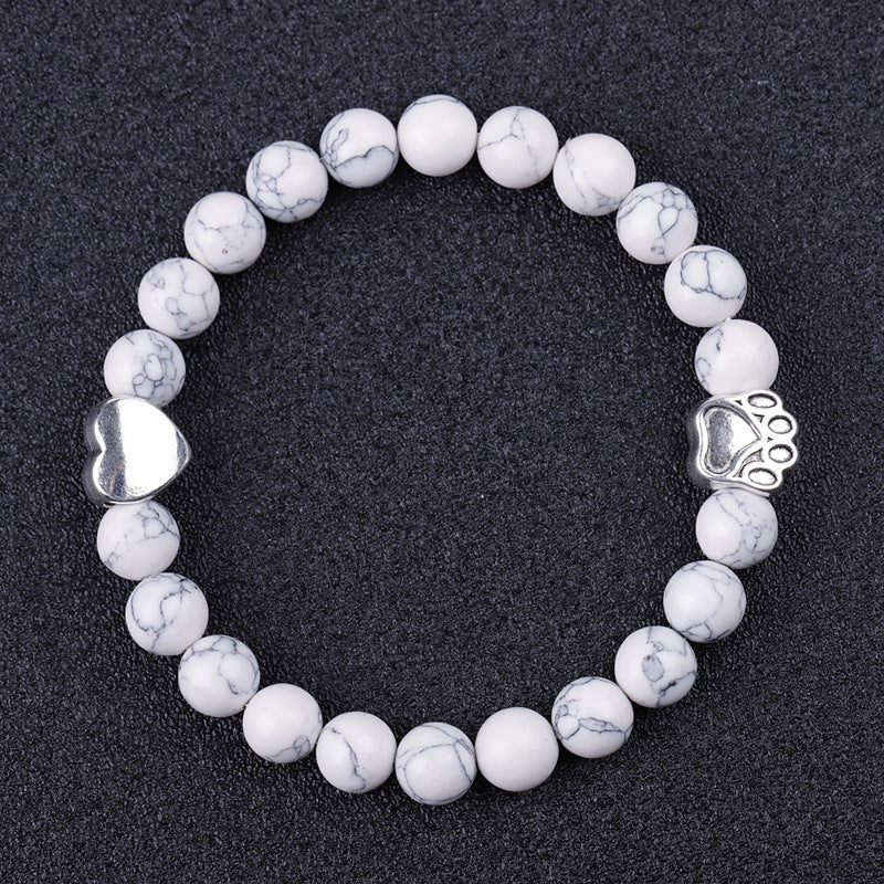 Indiase Tijgeroogsteen Armband met Onyx Hondenpoot in Amerikaanse Stijl voor Unisex