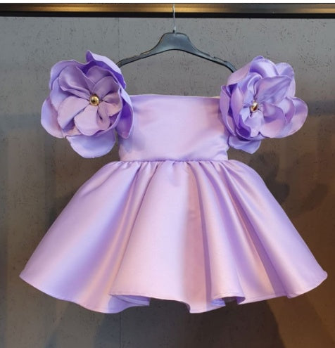 Jacquard geborduurde schouderbloemen Retro Europese en Amerikaanse meisjesjurken