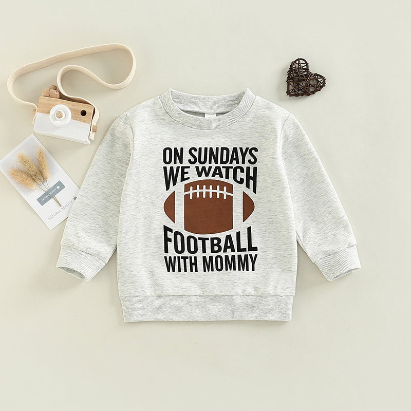 Rugby Sweatshirt met Bedrukte Letters Print voor Kinderen