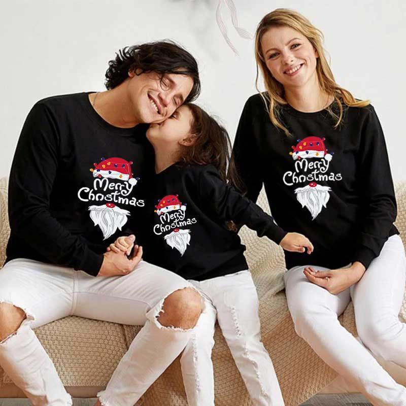Casual Ronde Hals Kerst-Truien met Cartoon voor Familiie