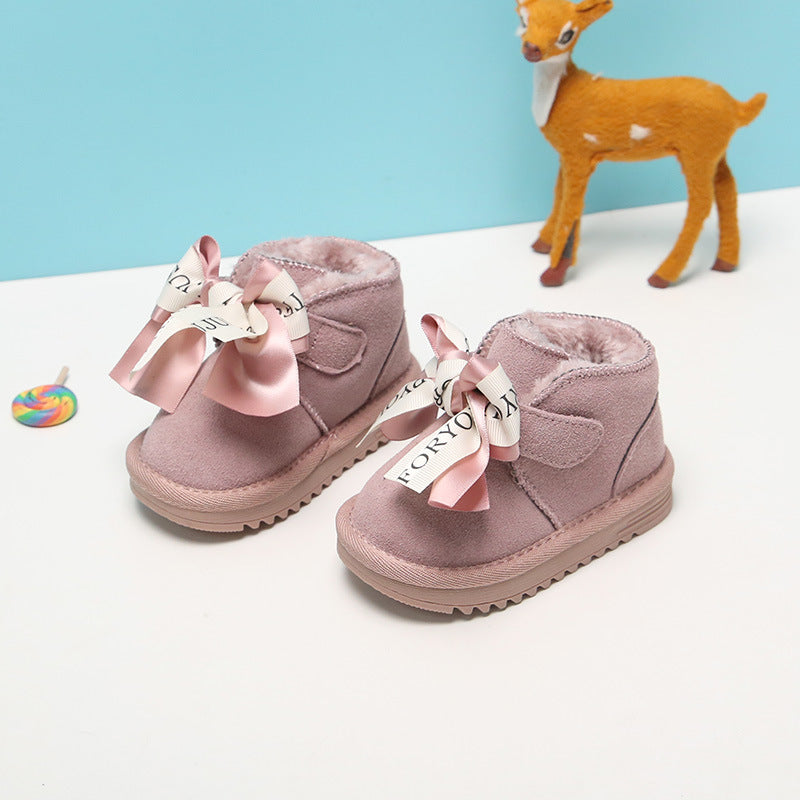 Babyschoenen van Leer met Strikjes