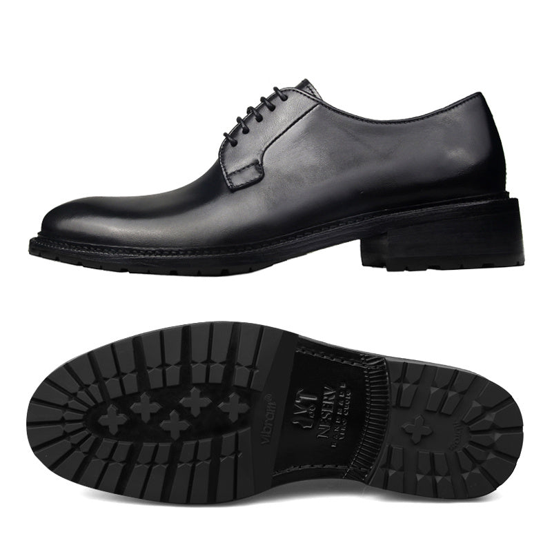 Europese Uniek Designer Retro Casual/Business NESERV Derby Schoenen van PU-Leer met Vetersluiting voor Heren