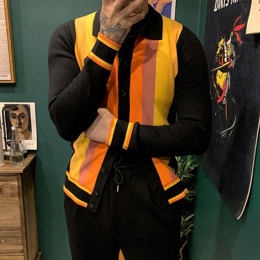 Fashion Gestreepte Colorblock Vest voor Heren & Jongens