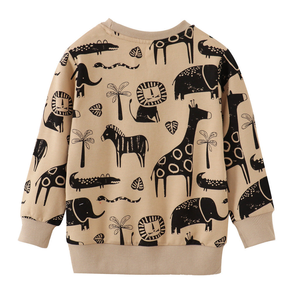 Europees en Amerikaans Sweatshirt met Dierenprint voor Peuters / Kinderen