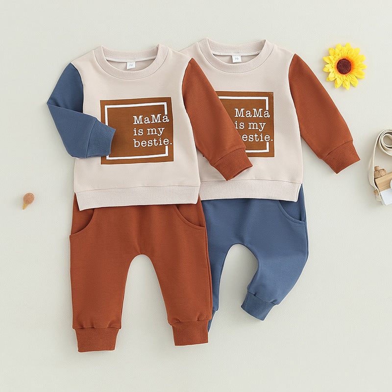 Joggings-Outfit 2-delig Sweatshirt & Joggingbroek met Letterprint voor Kinderen