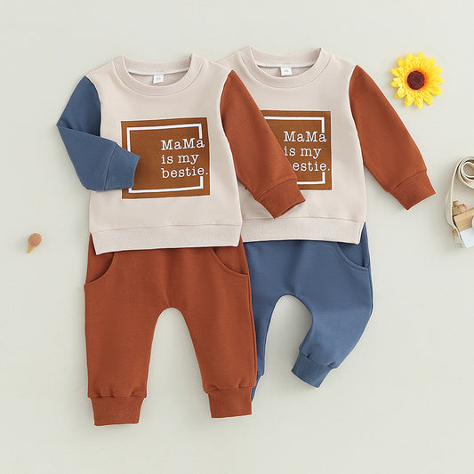 Joggings-Outfit 2-delig Sweatshirt & Joggingbroek met Letterprint voor Kinderen