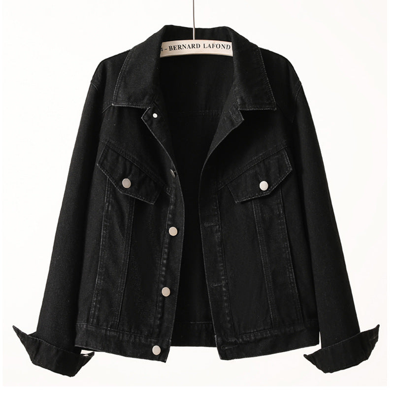 Europese en Amerikaanse Casual Retro Spijkerjacket met Knoopsluiting voor Dames & Plus-size