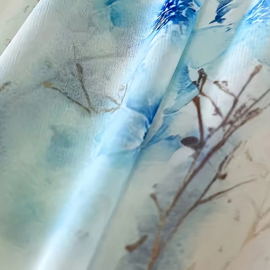 Elegante Diepe V-hals Bloemenprint Boho Maxi-jurk met Lange Mouwen en Ruches voor Dames & Plus-size