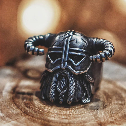 Europese Vintage Designer Zilveren Noorse Viking Gladiator Ring in voor Heren
