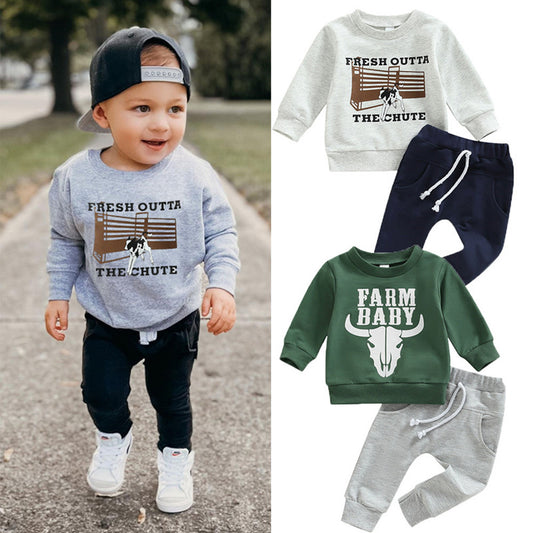 Sweatshirt met Dierenprint & Broek voor Jongens 2-delige Outfit