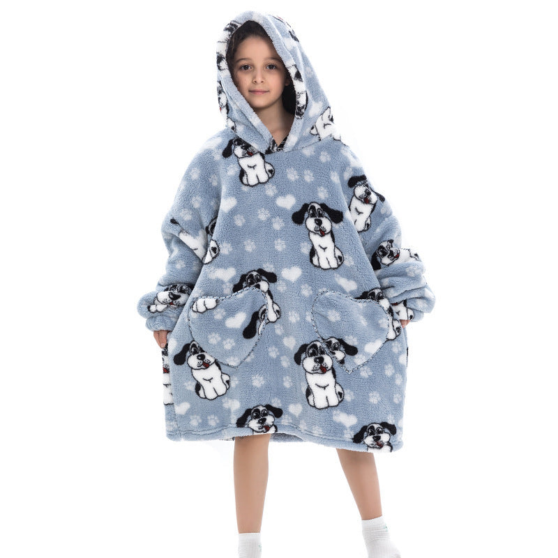 Oversized Flanellen Thermische Pyjama Sweatshirt met Print voor Kinderen / Tieners