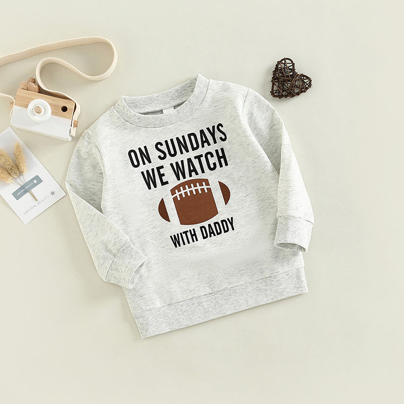 Rugby Sweatshirt met Bedrukte Letters Print voor Kinderen