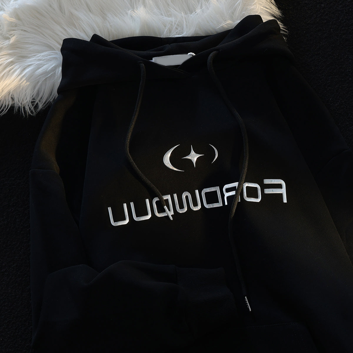 Retro high-end driedimensionale letter hoodie voor mannen en vrouwen