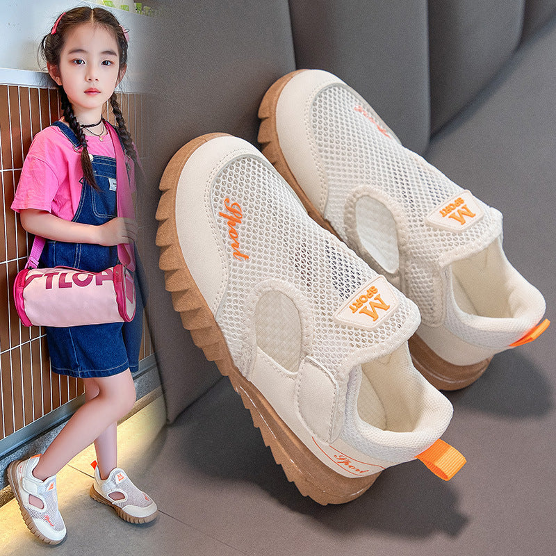 Casual Effen Kleur Ademend Sportschoenen van Mesh met Klittenband voor Kinderen