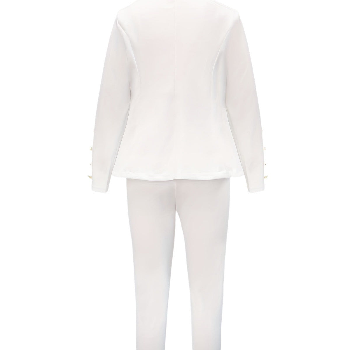 Casual Temperament Effen Kleur 2-delige Pak met / zonder Bedrukking * Blazer met Knopen & Pantalon met Trekkoord * voor Dames & Meiden