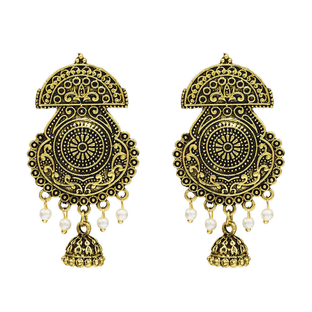 Indiase Stijl Legering Vintage Parel Jhumka Oorbellen voor Dames