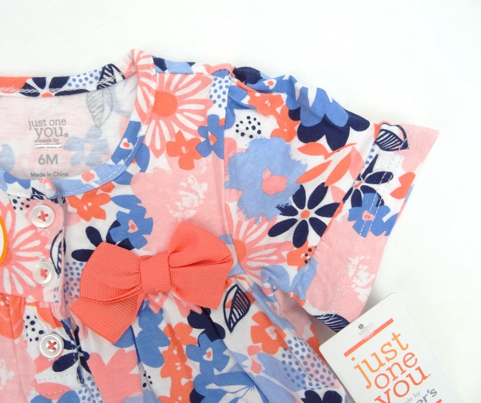 Casual Tweedelige Set Meisjestop met Korte Mouwen en Bloemenprint & Jeans voor Baby's/ Peuters