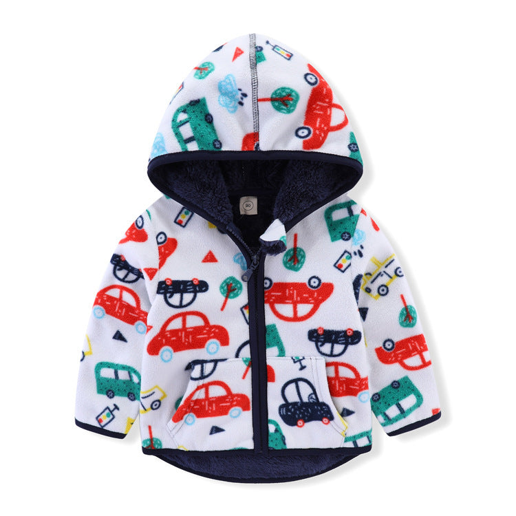 Polar Fleece Dikke Sweatvest met Stoere Print voor Peuters/Kinderen