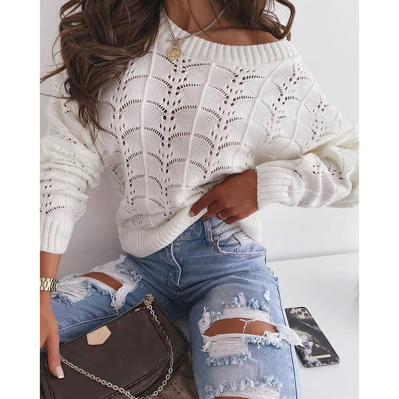 Europese en Amerikaanse Stijl Casual  Gebreide Holle Trui met Vleermuismouwen voor Dames/ Plus-size & Meiden