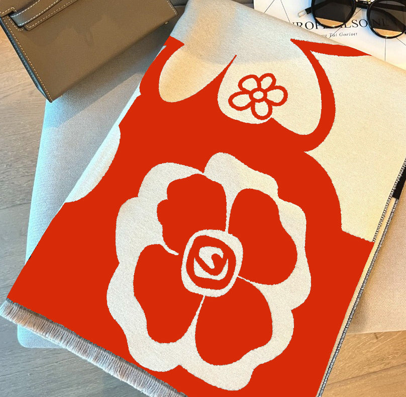 Kamer met airconditioning Lente en zomer Hoogwaardige veelzijdige zwart-witte sjaal warme jurk