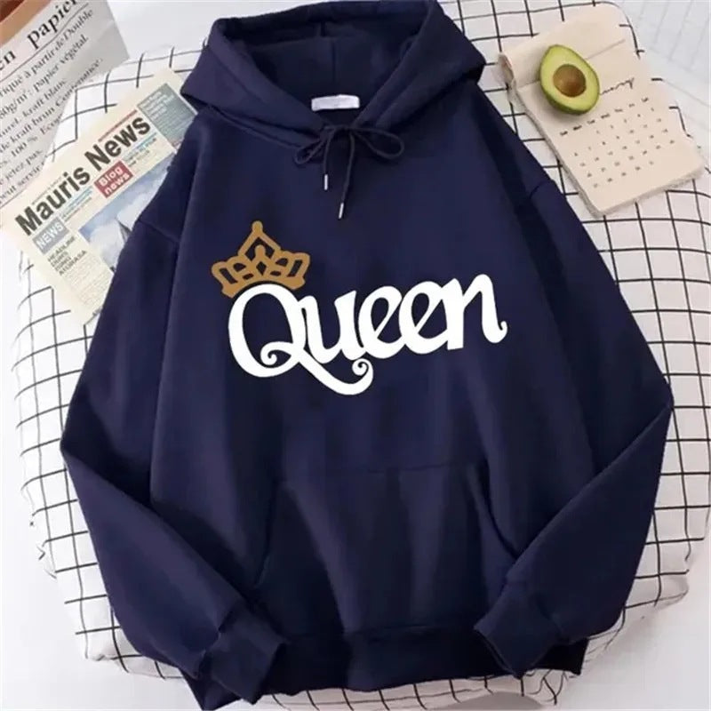 QUEEN Print Hoodies Fleece Hoodie