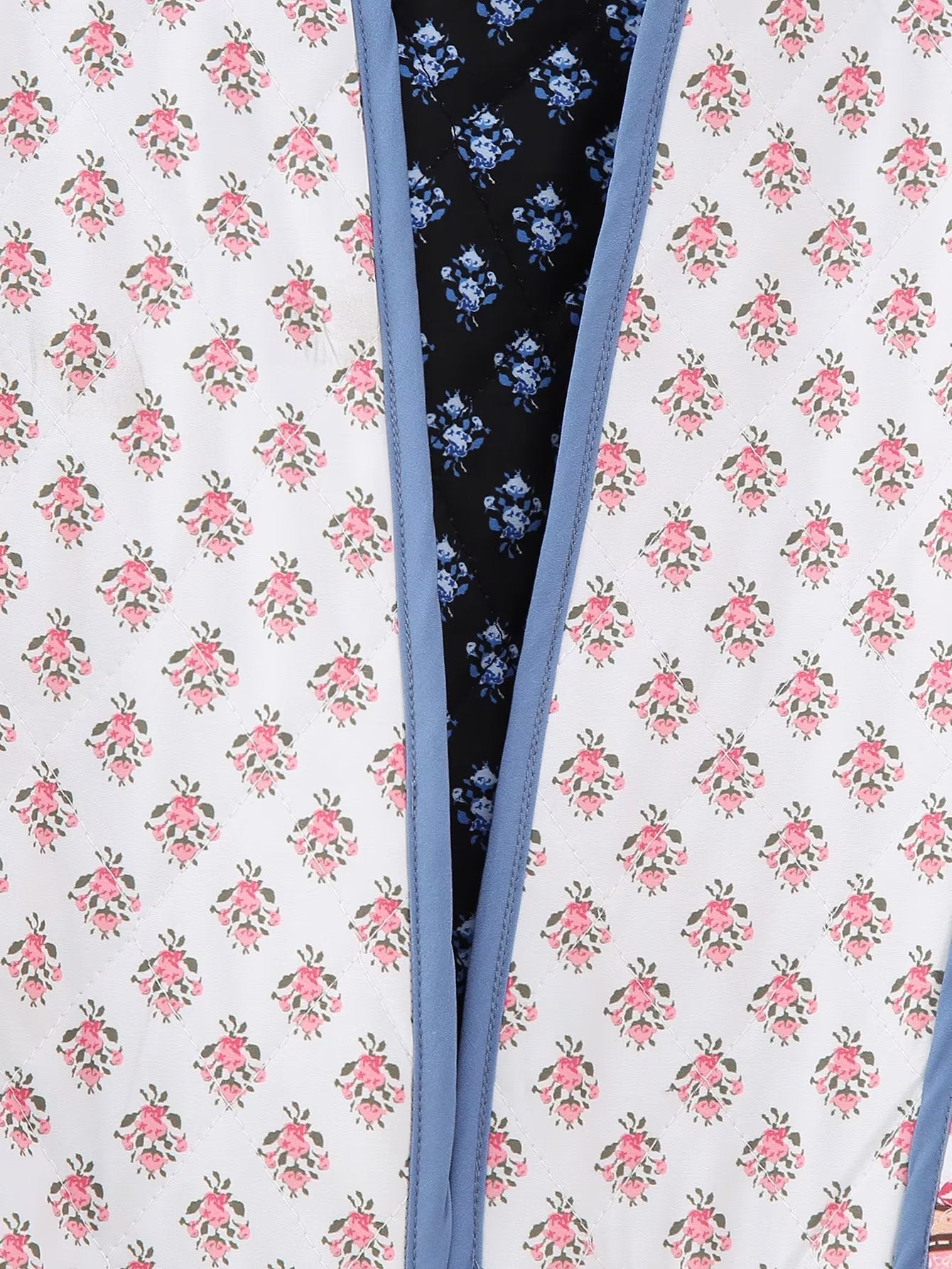 Europese en Amerikaanse Dubbelzijdig Gewatteerd Cropped Jacket met Bloemenprint voor Dames & Meiden