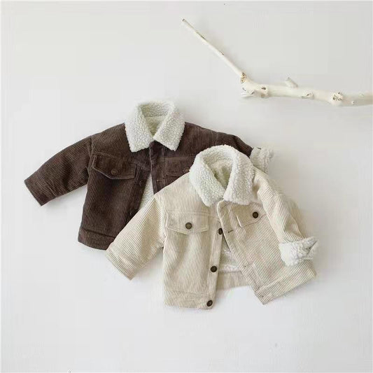 Trendy Corduroy Dikke Winterjas voor Kinderen
