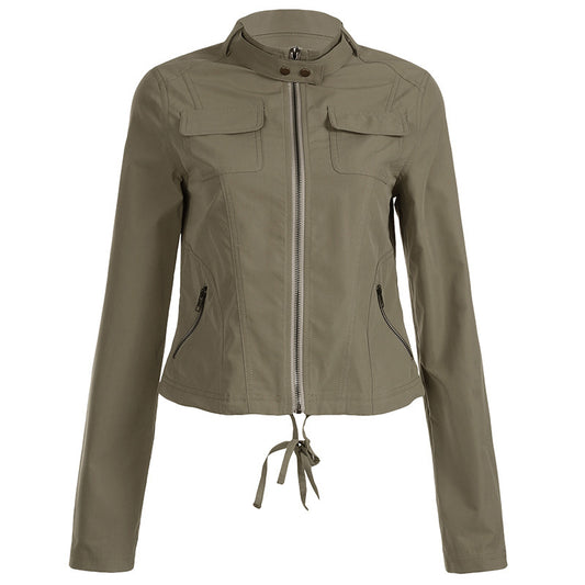 Heavy Industry Trendy Design Amerikaanse en Europese Vintage Cargo-jacket met Ritssluiting en Zakken voor Dames