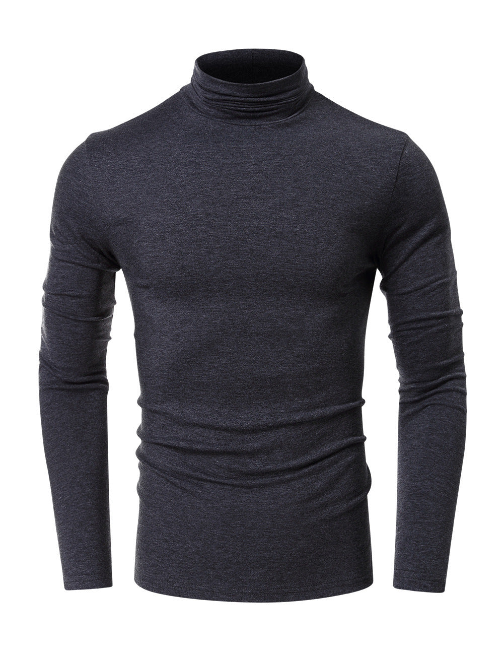 Amerikaanse Casual Elegante Slim-fit Effen Kleur Turtleneck T-shirt met Lange Mouwen voor Heren