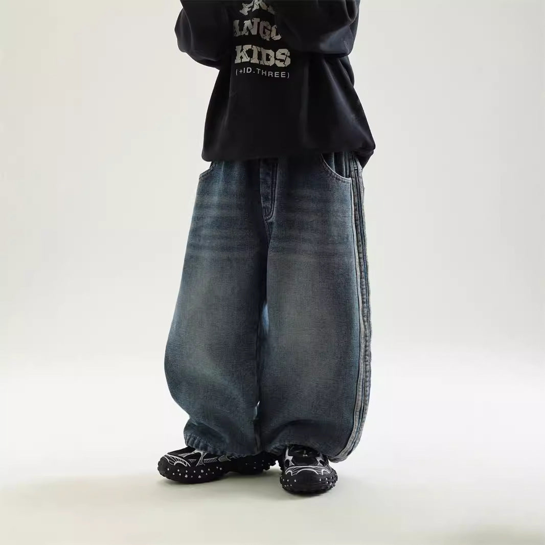 Trendy Fleece-gevoerde Losse Jongensjeans voor Peuters/ Kinderen & Tieners