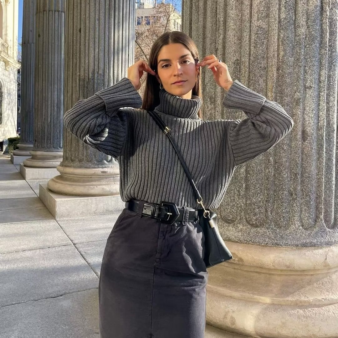 Geribbelde Coltrui in Europese en Amerikaanse Stijl voor Dames & Meiden