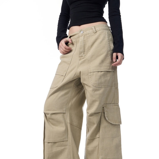 American Designer Vintage Crumpled Cargo Jeans voor Dames & Meiden