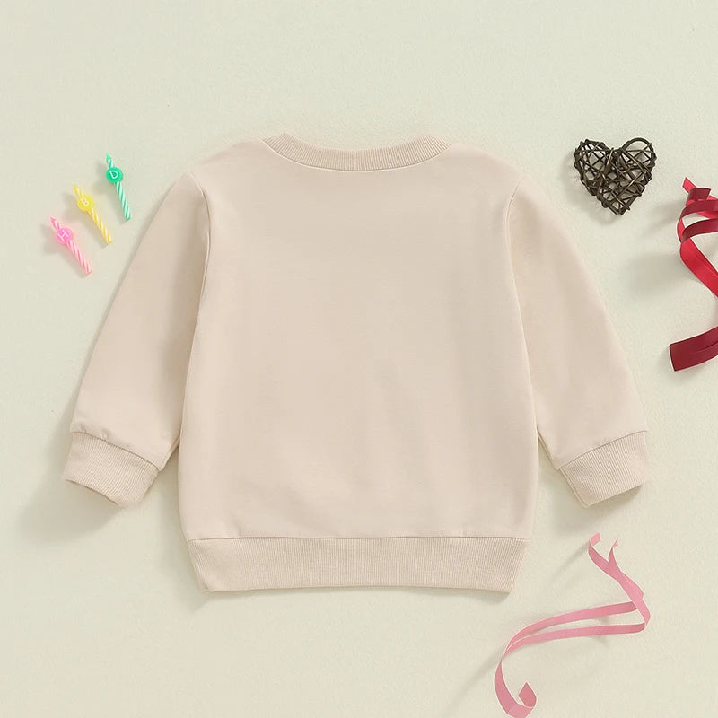 Casual Sweatshirt met Verjaardag Tekst voor meisjes