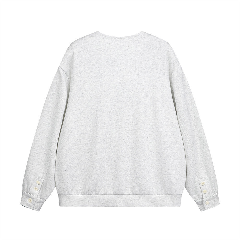 Amerikaanse Stijl Effen Kleur Losse Cardigan Trui met Knoop voor Heren & Jongens