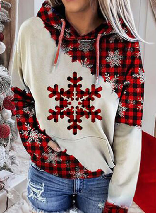 Kerstprint Contrast Hoodie