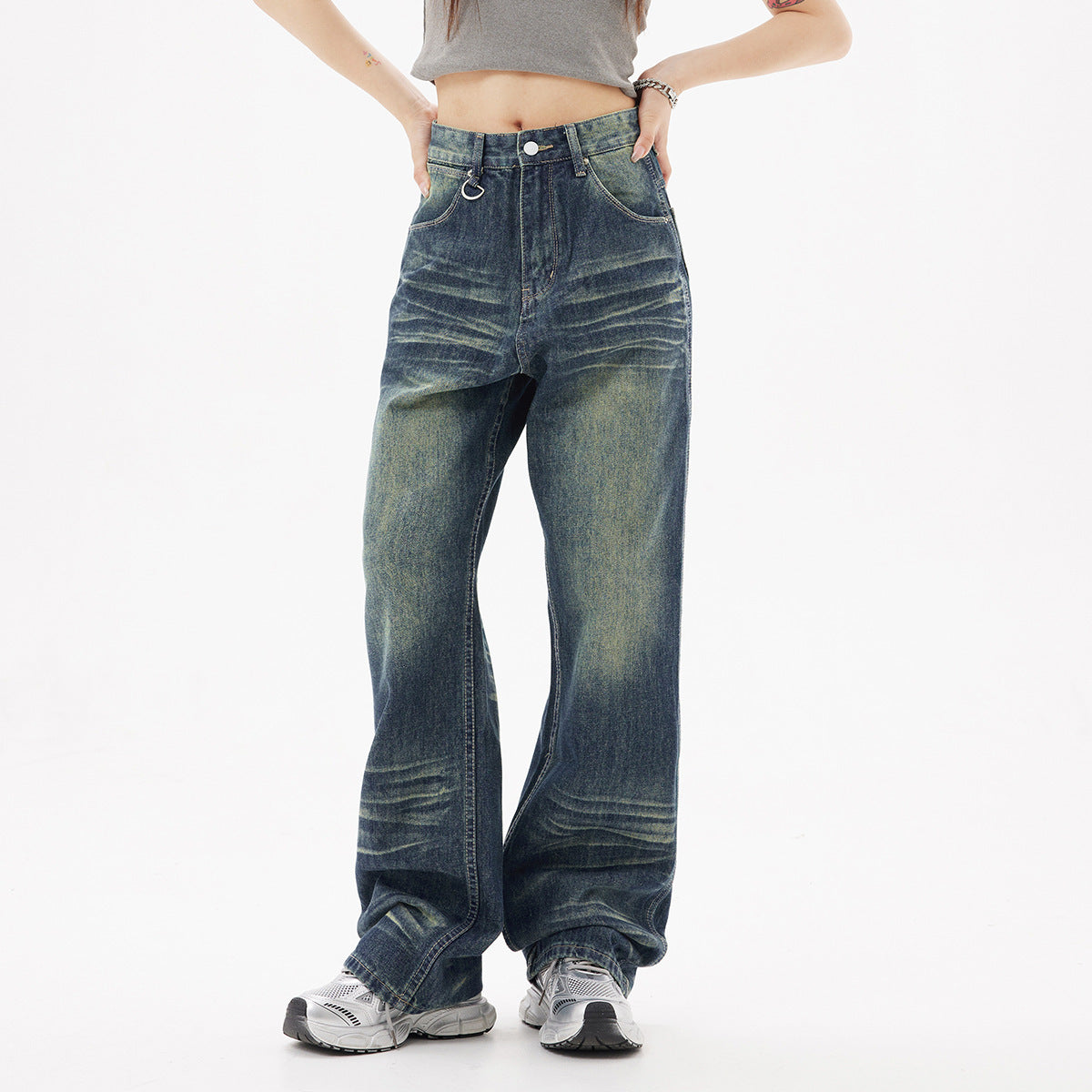 Distressed Fashion Brand High Street American Washed Jeans voor Dames & Meisjes