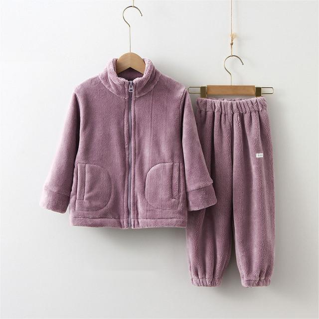 Tweedeligepak voor Kinderen Warme Fleece Vest/ Hoodie & Broek Meisjes